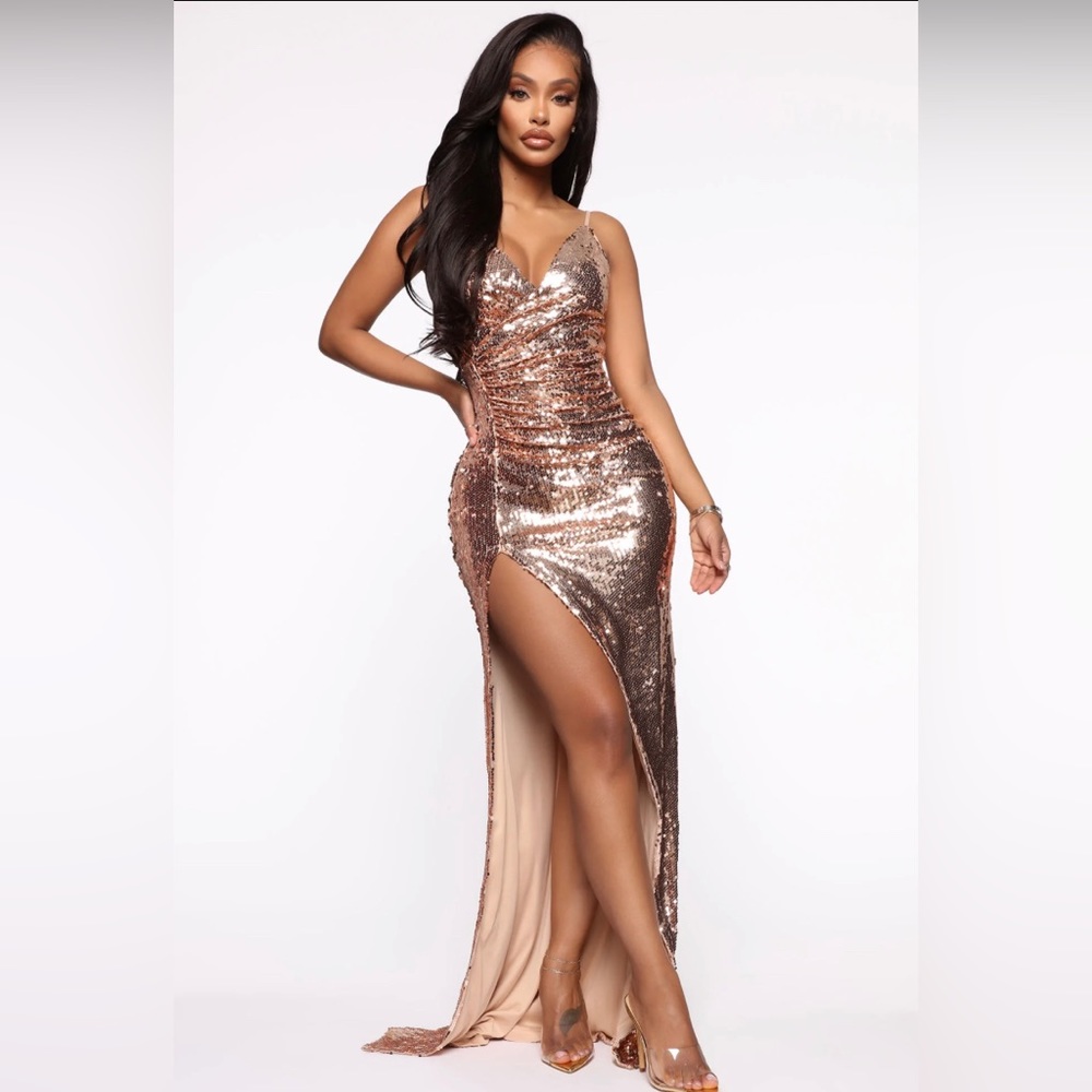 Beautiful Escape Sequin Max Dress - Mauve - Picture 1 of 3